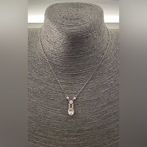 Givenchy  Silver plated Rhinestones Choker( 18in)